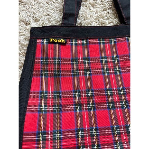 Disney's Winnie The Pooh Tote Bag Red Black Plaid - Picture 2 of 11